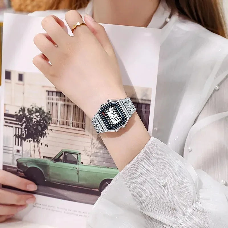 Retro Luxury Digital Display Gold Rose Watch for Men And Women Electronic Clock Elegant Timepiece
