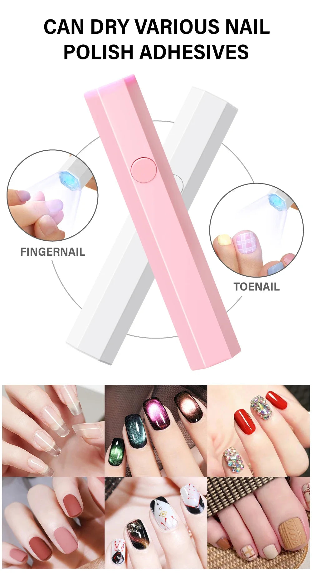 Portable Handheld Mini Nail Lamp For All Gel Polish Quick Dry USB Nail Dryer Machine UV LED Nail Lamp Mini Flashlight Pen