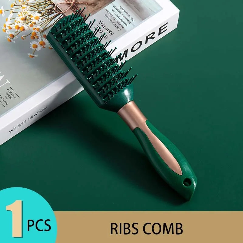 Oval Round Scalp Massage Air Cushion Comb, Anti-Static Exfoliating Salon SPA Hair Styling Tool
