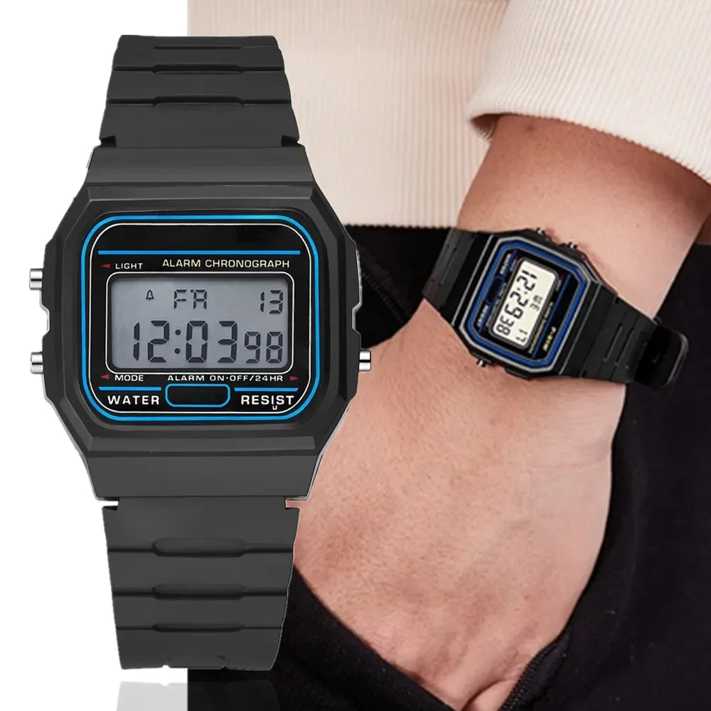 Sports-Casual Men's Square LED Watch - Digital Display Minimalist Wristwatch Ideal for Students & Daily Activities