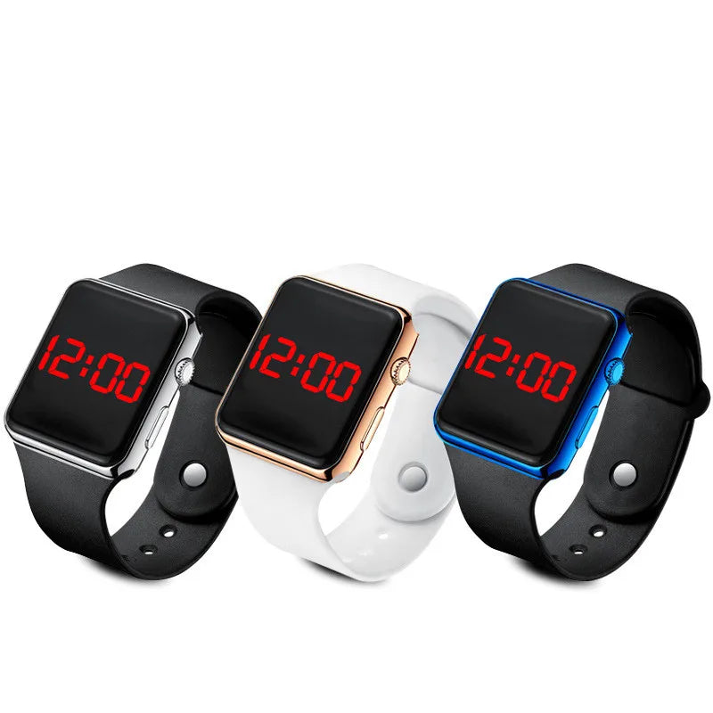 Simple Digital Watch for Men Women Fashion Sport LED Electronic Watch Black Silicone Wristband Casual Mens Watch Reloj Hombre