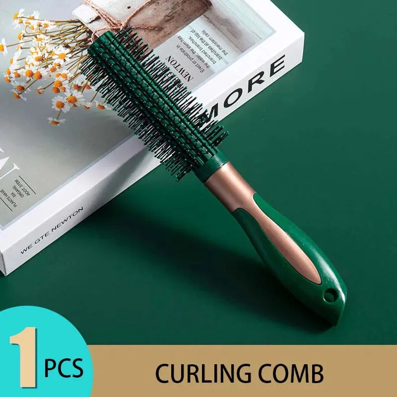 Oval Round Scalp Massage Air Cushion Comb, Anti-Static Exfoliating Salon SPA Hair Styling Tool