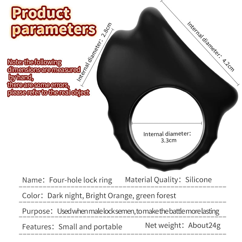 Reusable Silicone Penis Ring Delay Ejaculation Ball Scrotum Stretcher Triple Cockring Testicle Semen Lock BDSM Sex Toy for Men