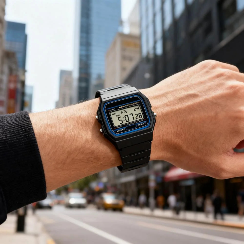 Sports-Casual Men's Square LED Watch - Digital Display Minimalist Wristwatch Ideal for Students & Daily Activities