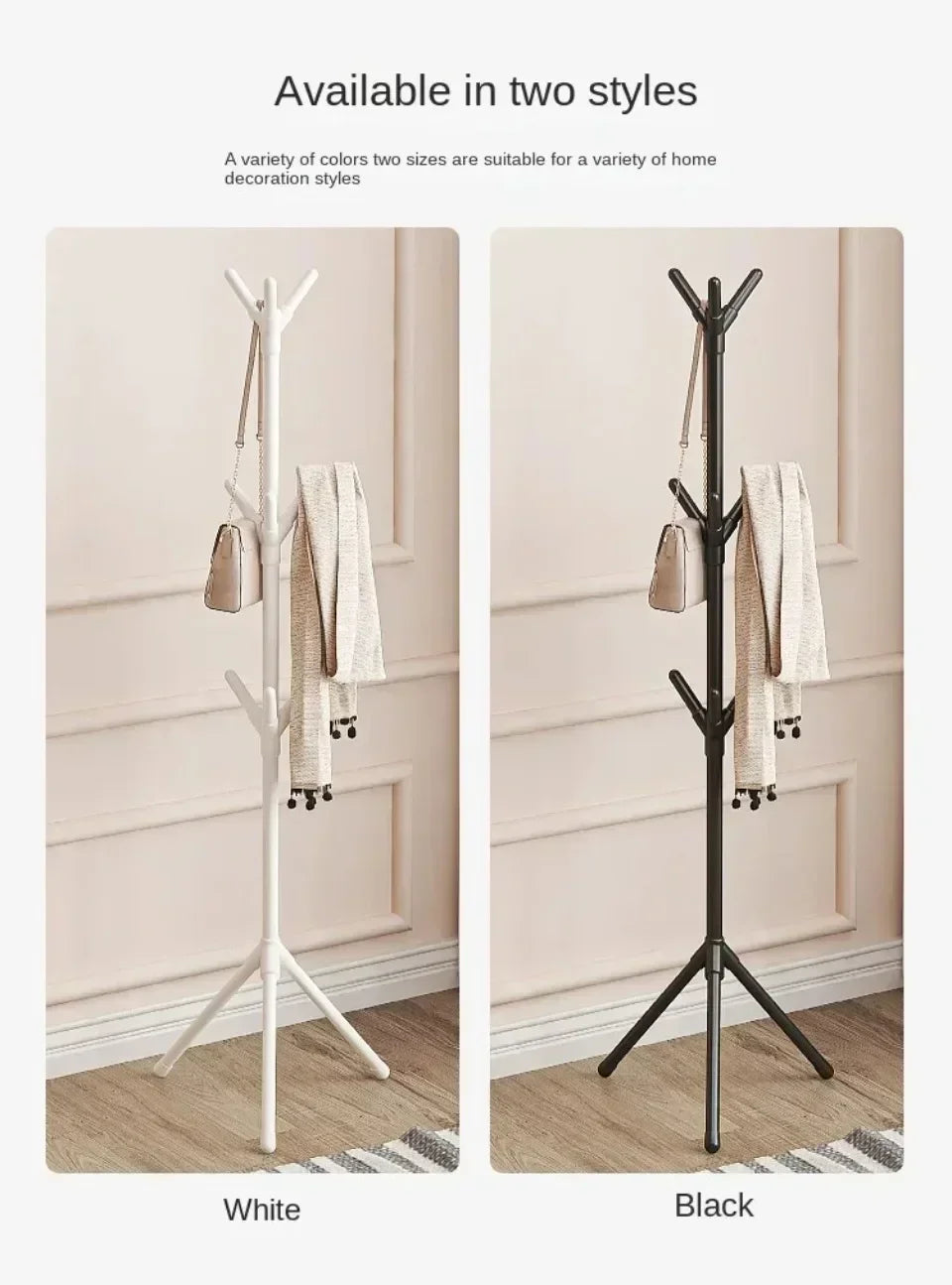 Tree Branch Coat Rack – Floor‑to‑Ceiling Freestanding Clothes & Hat Holder with Hooks for Bedroom, Entryway, Living Room
