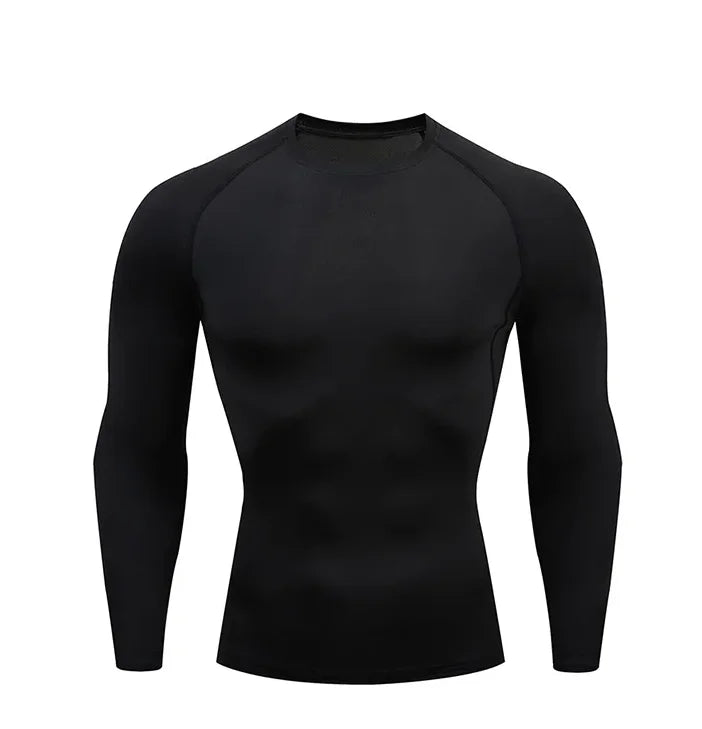 Men's quick drying long sleeved sports top, comfortable tight fitting clothes for sports yoga, football training, basketball