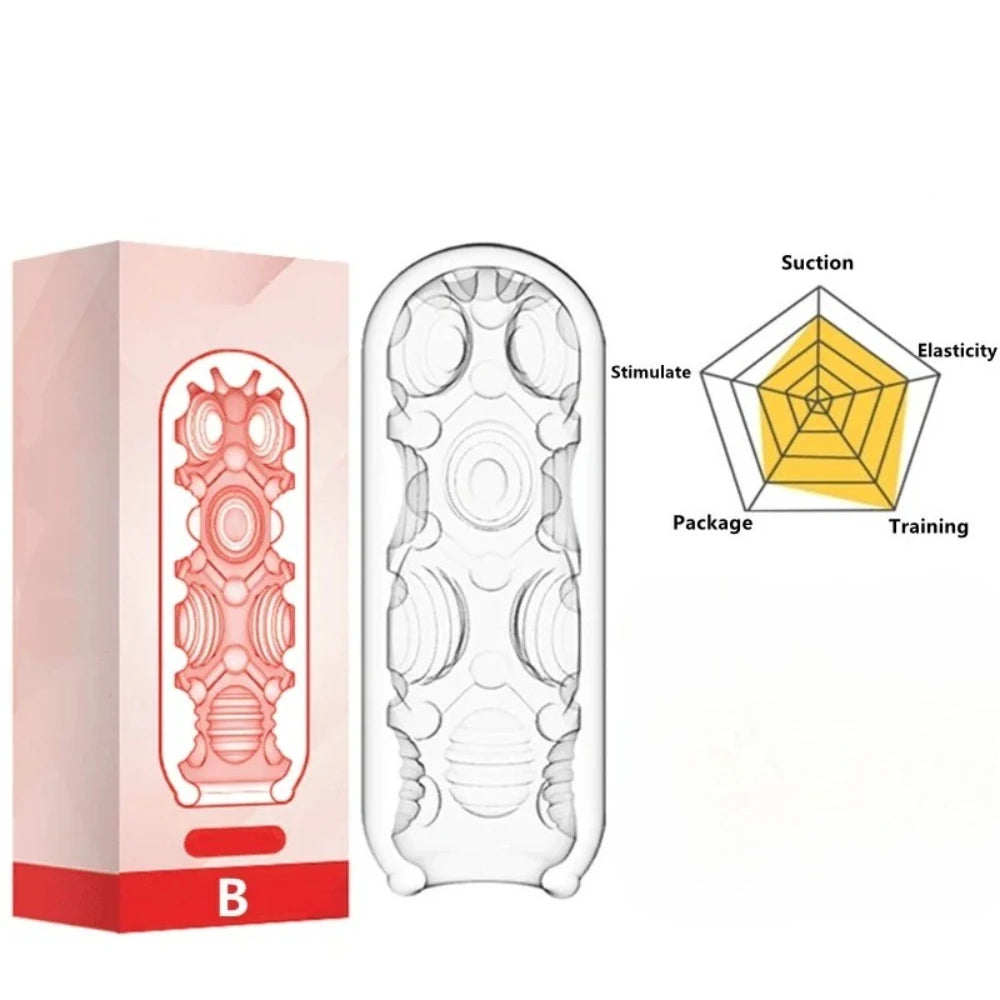 Male Masturbator Cup Soft Pussy Sex Toys Transparent Vagina Adult Endurance Exercise Adult supplies Vacuum Pocket Cup for Men