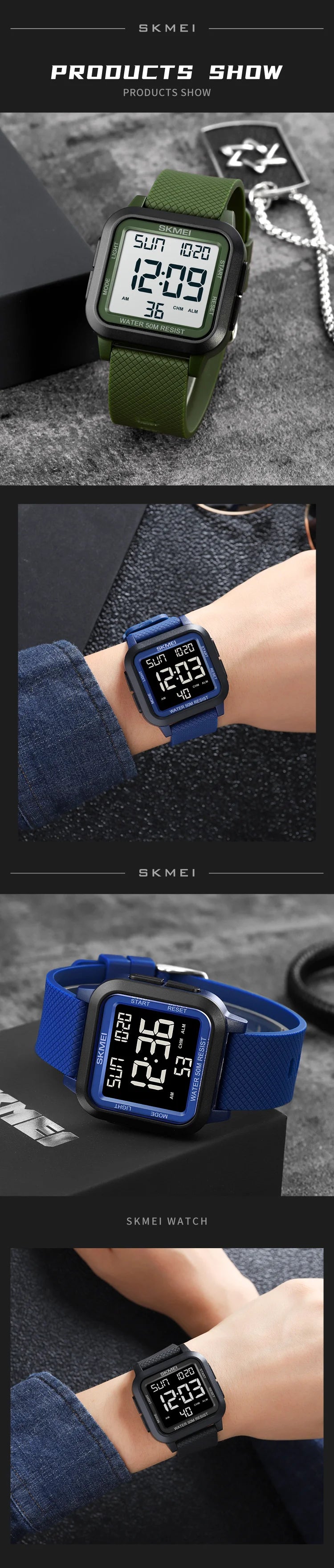 SKMEI 1894 Military Waterproof Watch Men Outdoor Electronic Shock Digital Watches Fashion Sport Man Wristwatches Reloj Masculino