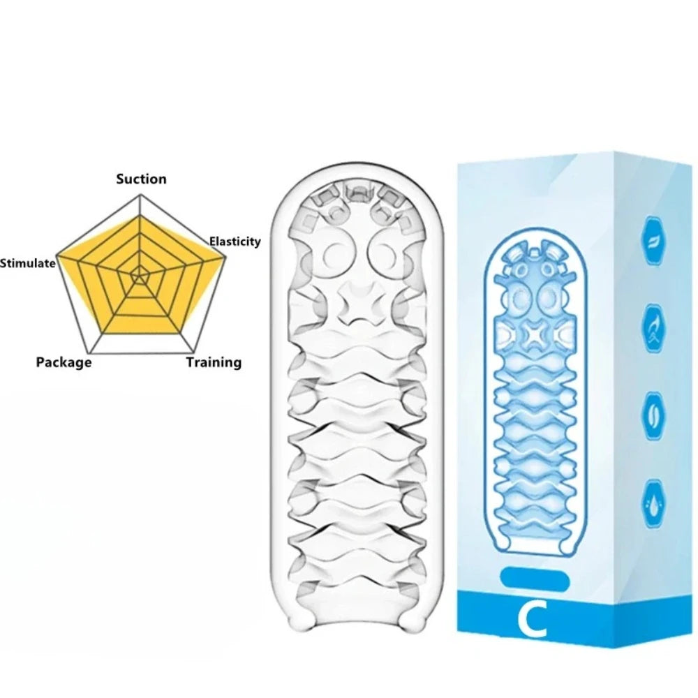 Male Masturbator Cup Soft Pussy Sex Toys Transparent Vagina Adult Endurance Exercise Adult supplies Vacuum Pocket Cup for Men