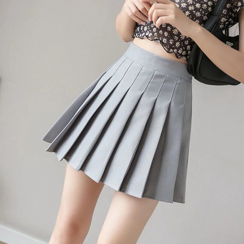 2024 Mujer Falda Blanca con Volantes: Falda de Verano de Cintura Alta con Cremallera para Estilo JK y Baile, Ropa Económica Tall