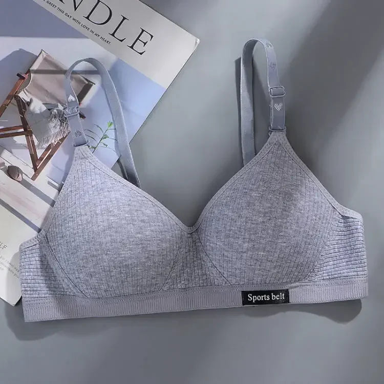 Women Cotton Underwear AB Cup Bra Wireless Gathered Comfort V Brassiere Push Up Lingerie Bralette Girls Seamleass Sports Bras