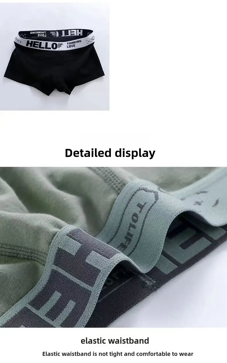 1-5PCS men's underwear mid-waist breathable and comfortable teenage boxer men's underwear