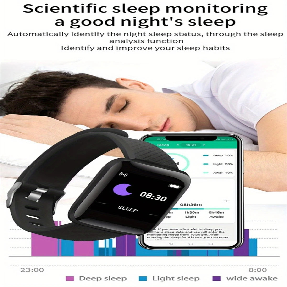 Smart Watches Fashion Sports Bracelet Multi-function USB Plug-in Charging Watches Women Fitness Men Smartwatch For Android Phone