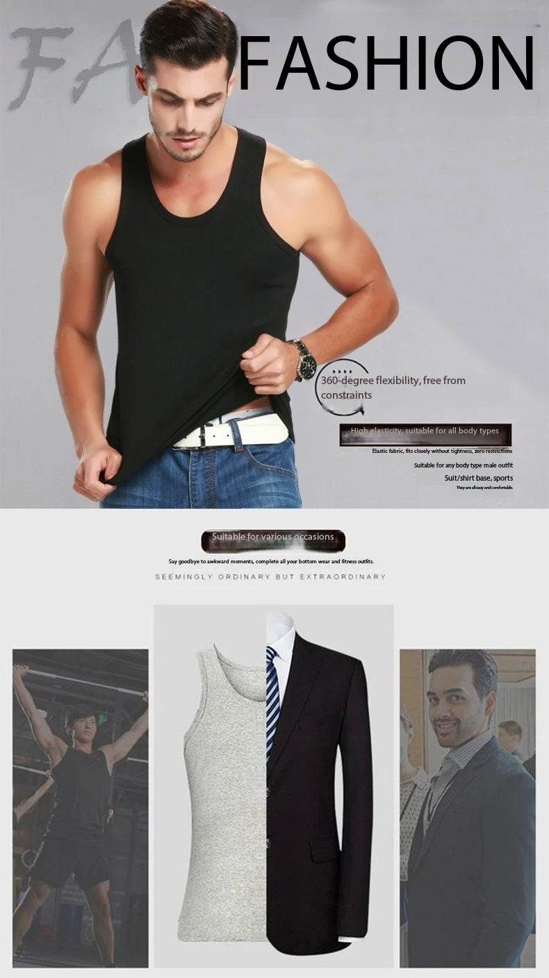 1 Piece Men's Cotton Sports Skinny Vest Teenagers Leisure Joker Sleeveless T Men's Fitness Training Simple Top