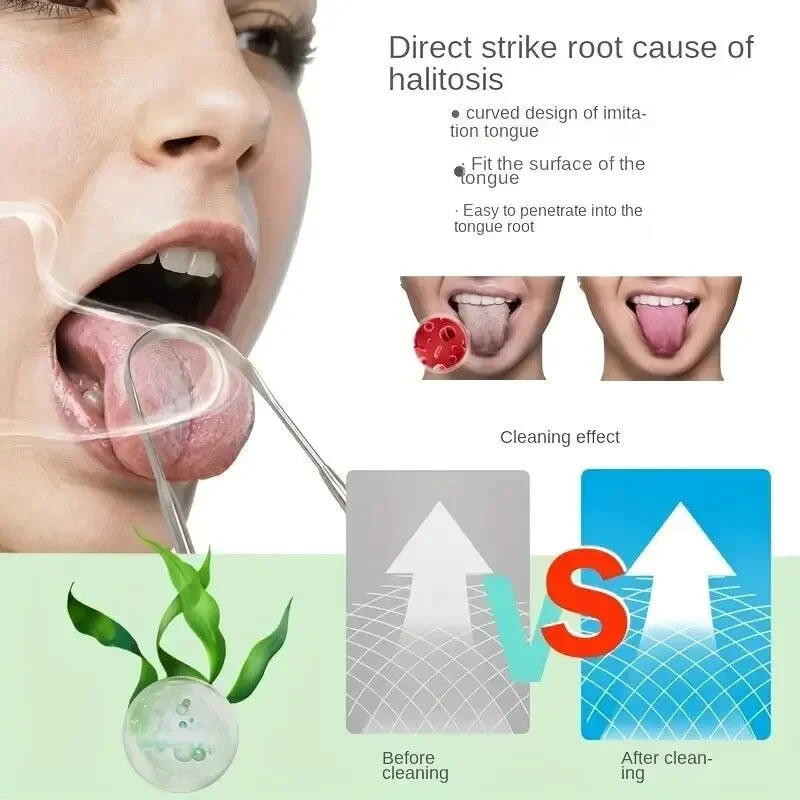 U Shape Tongue Scraper Oral Care Tools Stainless Steel Clean Mouth Clean Tongue Brush Bad Breath Tongue Tongue Cleaner