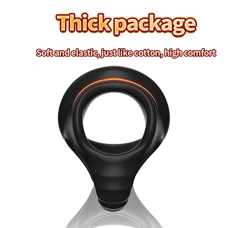 Reusable Silicone Penis Ring Delay Ejaculation Ball Scrotum Stretcher Triple Cockring Testicle Semen Lock BDSM Sex Toy for Men
