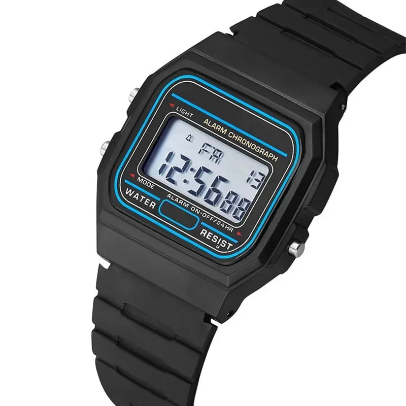 Sport LED Digital Watches for Men, Simple Small Square Dial, Electronic Watch, Silicone Band, Casual Fashion